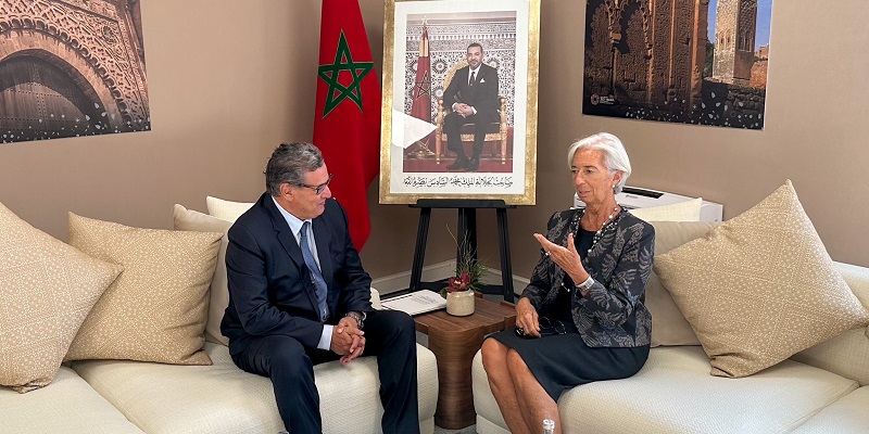 Marrakech : Akhannouch discute avec la patronne de la BCE, Christine Lagarde