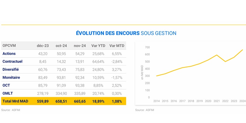 OPCVM : Légère progression de l'actif net à fin novembre 2024