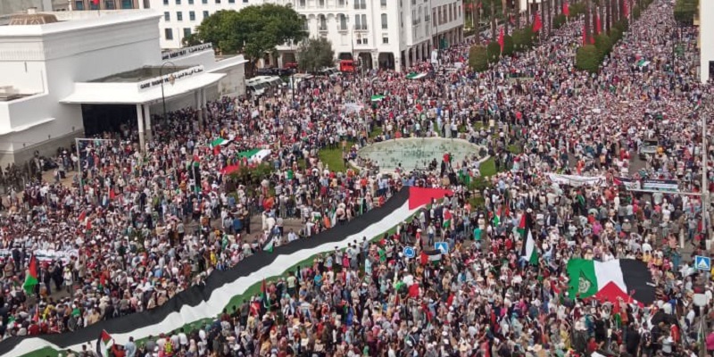 Rabat : grande marche de soutien à la Palestine