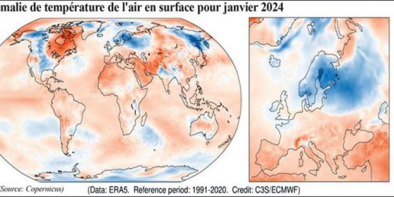 Climat/Hausse des températures: 2024 commence par un nouveau record
